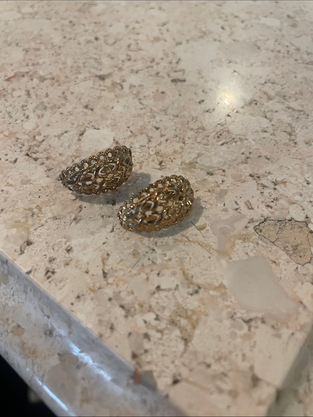 Gold Filigree Earrings - Vintage Style